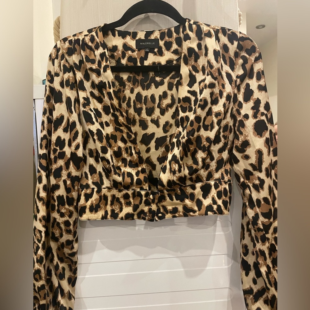 Majorelle cropped cheetah shirt